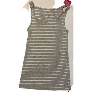 Isabel Maternity Size M Gray and White Stripe Tank Top